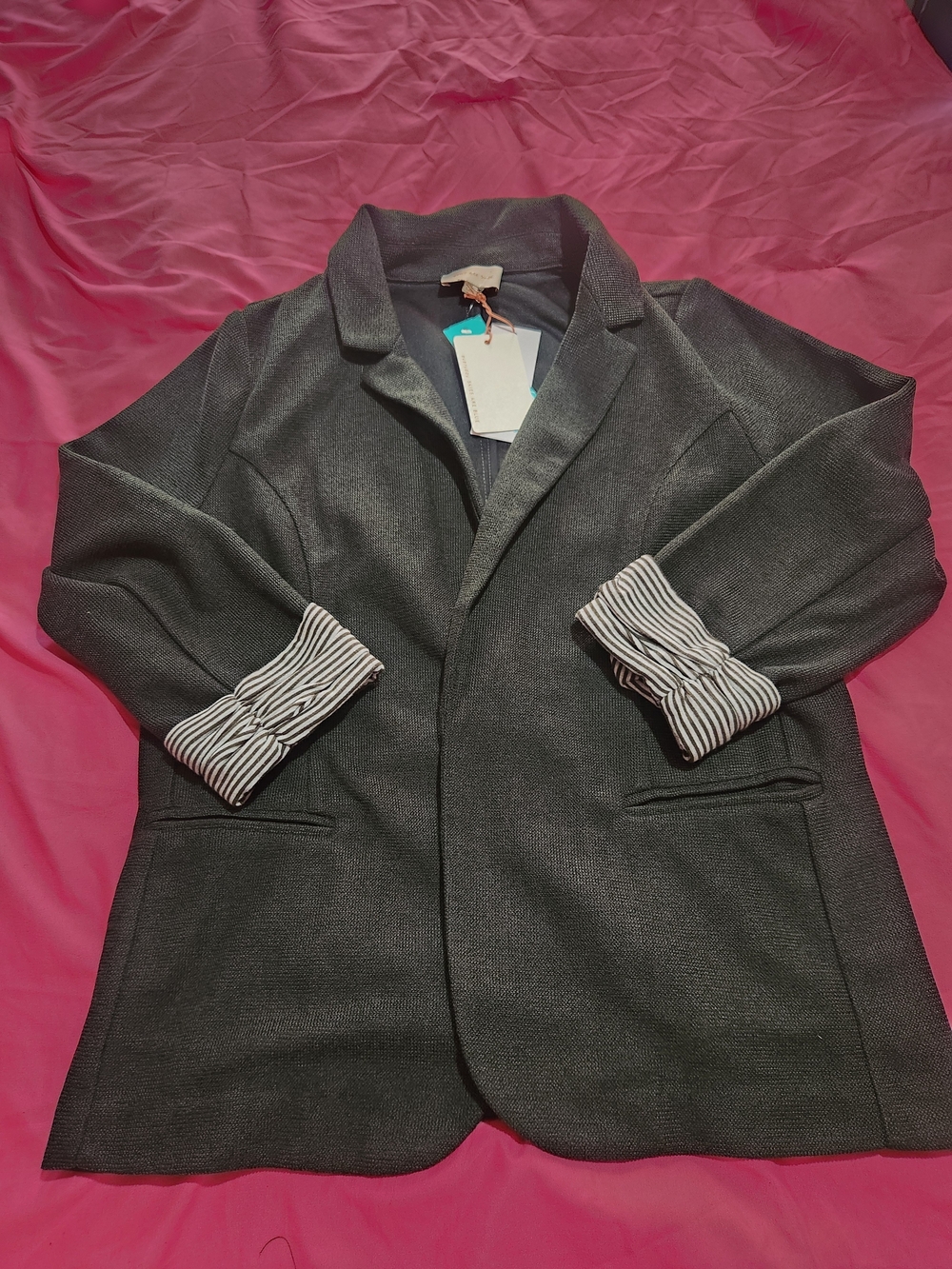 Skies Are Blue Asa Knit 3/4 Sleeve Blazer